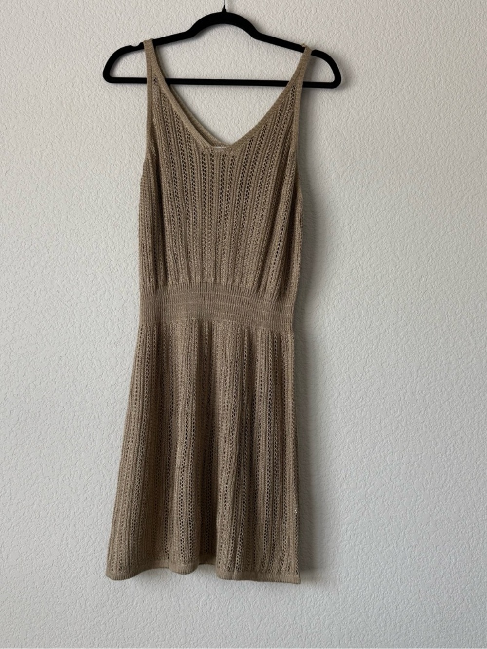 Aimage Sleeveless Knit A-Line Swimsuit Coverup in Tan